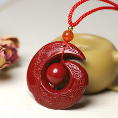 Lucky Cinnabar Pendant Necklace — Protection, Grounding & Heart Energy