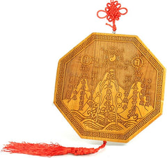 7.6" Feng Shui Octagon Pendant – Shanhai Town motifs&Peach Wood Bagua for Wealth & Success