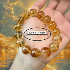 12mm Citrine Hand Chain for Luck & Wealth - Daily Wear & Gift for All Occasions
