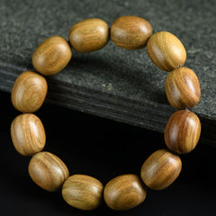 Green Sandalwood Bead Bracelet - Natural Energy & Eastern Charm for Men