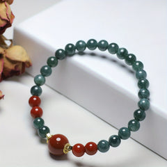Men's Natural Stone Beaded Bracelet for Beach Parties - Harmony & Prosperity Energy