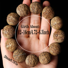 Hand-Carved Wooden Bead Bracelet - Natural Energy & Cultural Symbolism