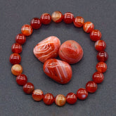 Natural Red Agate Bracelet - Bohemian Jewelry for Mindful Connections & Energy Healing