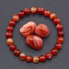 Natural Red Agate Bracelet - Bohemian Jewelry for Mindful Connections & Energy Healing