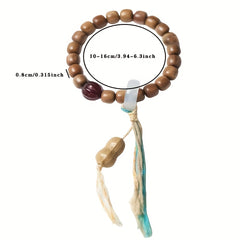 Vintage Sandalwood Beaded Bracelet: Bohemian Multi-Layer Design for Energy Balance & Spiritual Connection
