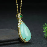 Elegant Sky Blue Agate Pendant Necklace for Calmness, Communication, and Style