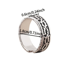 Adjustable Thorn Cross Ring for Teens | Vintage Bronze Plant-Inspired Energy Jewelry