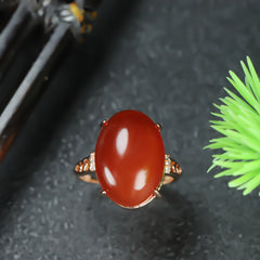 Elegant Wine Red Jasper Ring for Root Chakra Healing and Confidence