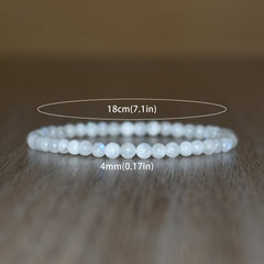 1pc Elegant White Moonstone Beaded Bracelet - Stretchable Layering Design for Women
