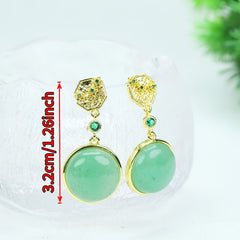 Elegant Green Natural Stone Drop Earrings — A Quiet Anchor for the Inner Landscape