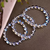 Elegant Moonstone Gradient Bracelet 8mm 12mm Beads Daily Wear Spiritual Energy