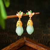 New Chinese National Style Enamel Earrings - Ancient Design with Healing Energy