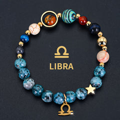 Cosmic Galaxy Eight Planets Zodiac Bracelet Astrological Energy Balance Daily Wear