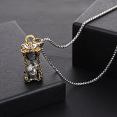 Fashion Vintage Time Hourglass Snake Pendant Necklace Stainless Steel Chain Trendy Men's Accessories