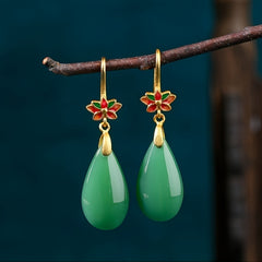 Green Jade Tribal Earrings for Mind-Body-Spirit Balance