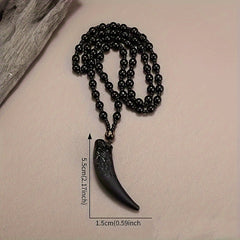 Gothic Wolf Tooth Amulet Necklace: Protective Talisman for Strength & Viking-Inspired Style