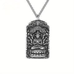 Stainless Steel Eight Guardian God Buddha Pendant - Spiritual Protection & Festival Worship