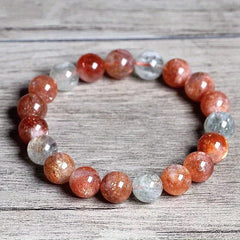 Elegant Golden Strawberry Sunstone Bracelet - Harmony & Prosperity Energy Boost