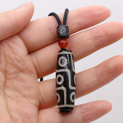 Natural Stone Agate Tibet Tianzhu Necklace - Unisex Birthstone Charm for Prosperity & Protection
