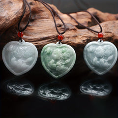 Hand-Carved Jade Heart Pendant for Men — Symbol of Emotional Resilience and Inner Strength