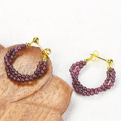 Garnet Grape Earrings - Natural Energy for Everyday Wear & Holiday Gifts