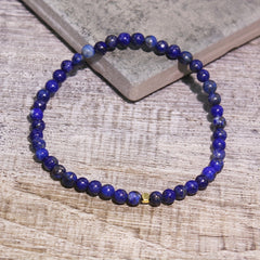 Natural Lapis Lazuli Beaded Stretch Wristband - Boho Style for Daily Wear & Gifting