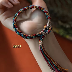 Bohemian Tribal Rope Bracelet — Harmony, Luck & Protective Energy Charm