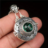 Vintage-Inspired Alloy Pendant Necklace - Bohemian Style Energy & Synthetic Zircon Spiritual Meaning