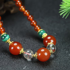 Vintage Red Agate Beaded Necklace for Vitality, Protection, and Grounded Elegance