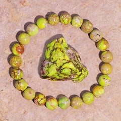 Elegant Purple Flower & Imperial Jasper Bracelet - Natural Stone Energy for Casual & Special Occasions