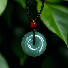 Authentic Burmese Jade Peace Charm Pendant — Spiritual Harmony, Protection & Serenity Amulet with Adjustable Necklace