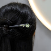 A Single Koi Hairpin Shaped Like a Lotus Leaf - Antique Hair Accessory for Everyday Use with Natural Energy Flow