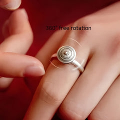 1PC Middle East 360° Rotating Boho Ring - Silver with Intricate Patterns for Spiritual Energy