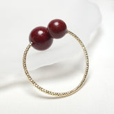 Cinnabar Good Luck Ring - High Content Red Stone for Prosperity & Protection