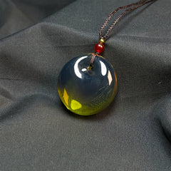 Zen Green Resin Buddha Pendant Necklace for Inner Peace, Unisex Minimalist Style, Perfect for Meditation