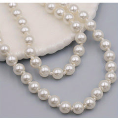 Elegant Long Necklace for Women - Versatile Sweater Chain with Smooth Beads, Timeless Birthday & Anniversary Gift for Her