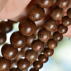 17pcece Veneer Wooden Bracelet - Natural Wood Beads for Daily Energy & Spiritual Harmony