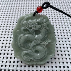 Green Jade Dragon Pendant - Unisex Zodiac Talisman for Harmony & Spiritual Protection