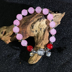 Cat's Eye & Moonstone Charm Bracelet — Intuition Enhancing & Protective Energy Jewelry