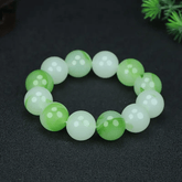 Men's Bohemian Green & White Jade Bracelet for Calm, Balance, and Energetic Harmony