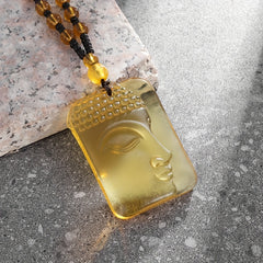 Sakyamuni Buddha Frosted Pendant Necklace — Calm Mind, Protection & Abundance Energy Talisman