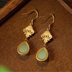 Elegant Chinese Vintage Enamel Earrings for Harmony & Prosperity Energy