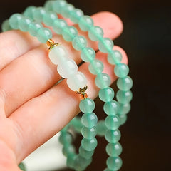 Fortune Bag Natural Stone Bracelet | Multi-Ring Retro Nafa Bracelet with Lotus Tassel for Women's Calming Energy & Spiritual Protection