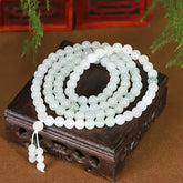 108pcs Natural Stone Rosary Long Sweater Chain Pendant - Harmonious Energy for Meditation & Protection