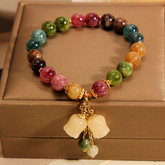 Aurora Harmony Natural Stone Bracelet — Love, Balance & Protection Energy | Ethnic Flower CharmsAurora Harmony