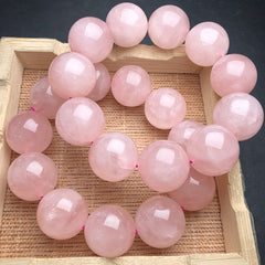 14mm Pink Crystal Bracelet Gentle Charm Soft Aura Daily Wear Romantic Gift