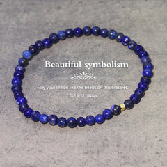 Natural Lapis Lazuli Beaded Stretch Wristband - Boho Style for Daily Wear & Gifting
