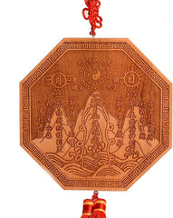 7.6" Feng Shui Octagon Pendant – Shanhai Town motifs&Peach Wood Bagua for Wealth & Success
