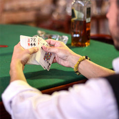 Feng Shui Bracelet Prosperity Double Pi Xiu Black Mantra Bead Bracelet with Golden Dice - Attract Wealth & Good Luck
