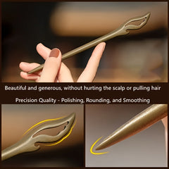 Hand-Carved Wooden Hairpin - Natural Elegance for Daily Wear with Mind-Body-Spirit Balance